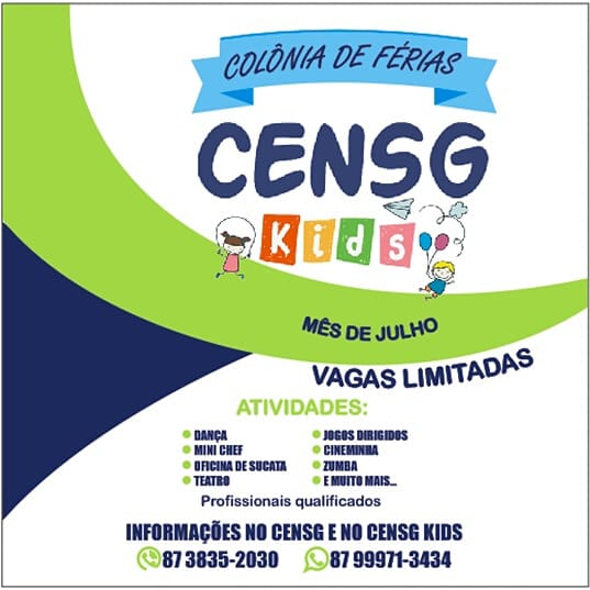Pesqueira agora tem Colônia de Férias para as crianças, reservas no CENSG Kids.