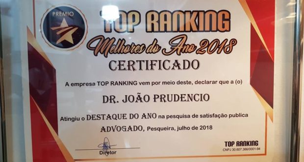 Dr. João Prudêncio recebe Prêmio Destaque de 2018!