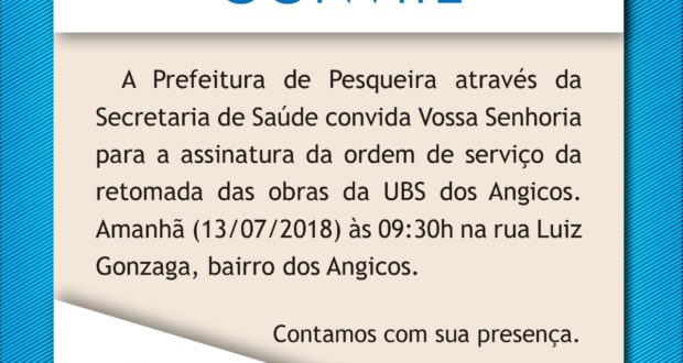 (Convite para você! )Obras da UBS de Angicos será concluída pela prefeita Maria José!