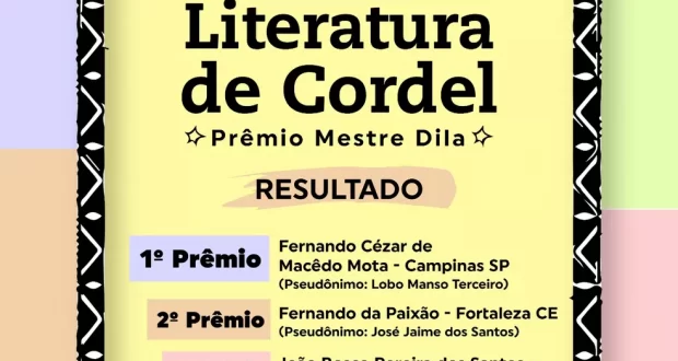 Fundação de Cultura de Caruaru divulga vencedores do 1º Concurso de Literatura de Cordel